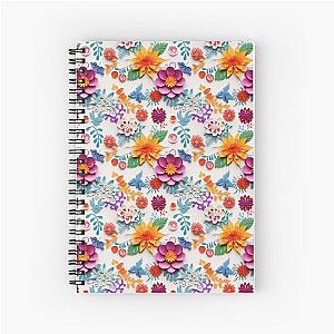 Colorful of flower papercut shameless. Spiral Notebook