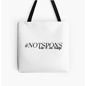 "HASHTAG NOT SPONS!" -Shane Dawson (b/1) All Over Print Tote Bag RB1207