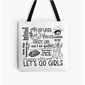 Shania Twain - Lets go girls All Over Print Tote Bag