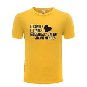 Shawn Mendes T-Shirts - Funny Single Taken Mentally Dating - Shawn Mendes Cotton T Shirt  AL1908 [ID36341] [ID36341]
