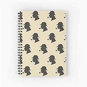 Sherlock Holmes Silhouette Pattern Spiral Notebook