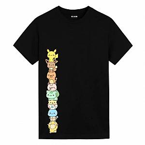 Pokemon Pikachu Members T-Shirts Black Anime Shirt WS2302