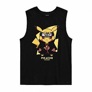 Pokemon Uchiha Itachi Pikachu Tank Tops Tshirt Plus Size Anime Clothes WS2302