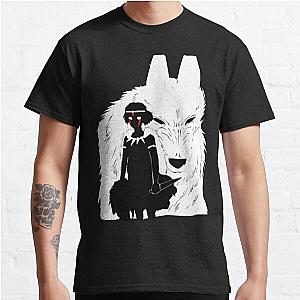 Princess Mononoke And Wolf Illustration - Black And White Classic T-Shirt Offical Store RB0812