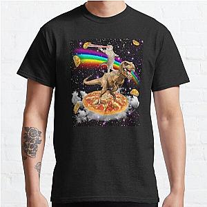 Galaxy Laser Eye Cat on Dinosaur on Pizza with Tacos &amp; Rainbow Classic T-Shirt Offical Store RB0812