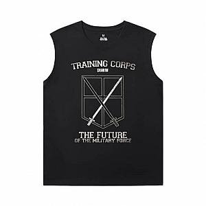 Attack on Titan Black Sleeveless Shirt Men Vintage Anime Tee Shirt WS2302