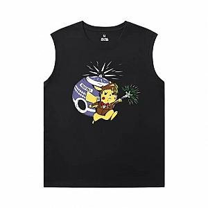 Pokemon Tees Cotton Mens Sleeveless Sports T Shirts WS2302