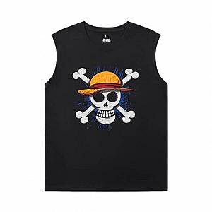 Anime One Piece Tee Cotton Mens Sleeveless T Shirts WS2302