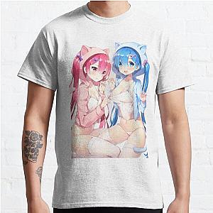 Re:ZERO Rem Ram with Neko Cat Hoodie Classic T-Shirt Offical Store RB0812