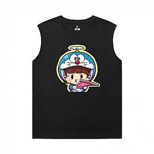 Doraemon Tees Cool Black Sleeveless Shirt Men WS2302