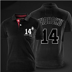 Slam Dunk Mitsui Hisashi Polo Shirts Shohoku NO.14 Black Polo T-shirt WS2302