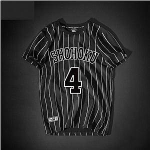 Slam Dunk No.4 Akagi Takenori Tshirt striped Black Tee WS2302