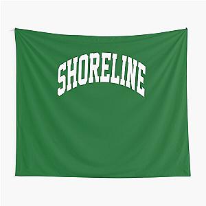 Shoreline Mafia Merch Logo White white Tapestry