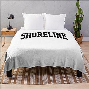 Shoreline Mafia Merch Logo White T-Shirt Long Sleeve 2 Throw Blanket