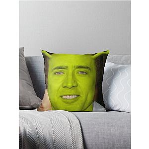 Nicolas Cage as Shrek Throw Pillow