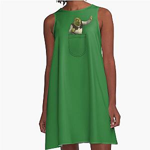 Waving Pocket Shrek A-Line Dress