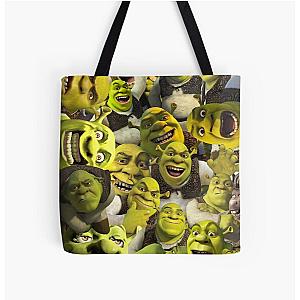 Shrek Collage  All Over Print Tote Bag