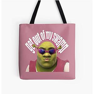 Pink Shrek Get Out Of My Swamp Funny Meme All Over Print Tote Bag