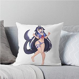 Lewd Shyness Wearing Swimsuit Throw Pillow