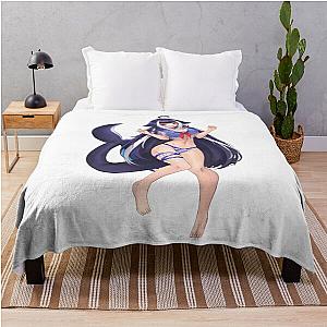 Lewd Shyly Wearing Swimsuit Throw Blanket