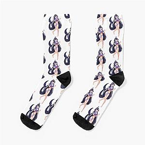 Lewd woman wearing swimsuit socks