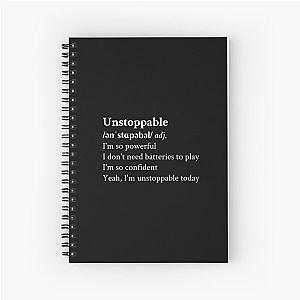 Unstoppable by Sia Black Spiral Notebook