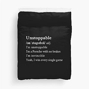 Unstoppable by Sia Black Duvet Cover