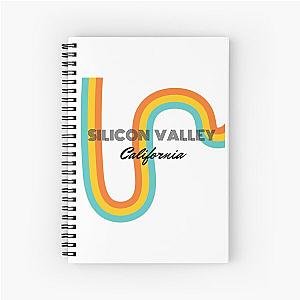 Silicon Valley California Retro Rainbow Spiral Notebook