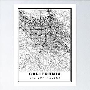 Silicon Valley Map Poster