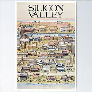 Silicon Valley Magazine Cover and Map Poster