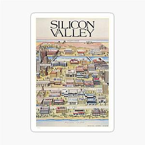 Silicon Valley Magazine Cover Map Sticker