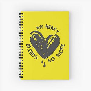 My Heart Bleeds Silverstein No More My Heart Bleeds No More Emo Phrase Broken Heart Typography Spiral Notebook