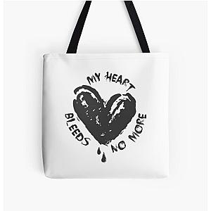 My Heart Bleeds Silverstein No More Broken Heart Typography All Over Print Tote Bag