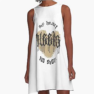My Heart Bleeds Silverstein 
My Heart Bleeds 
No More 
Broken 
Emo Phrase 
Typography A-Line Dress