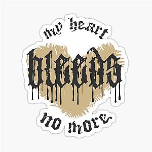 My Heart Bleeds No More Emo Phrase Broken Heart Typography Sticker
