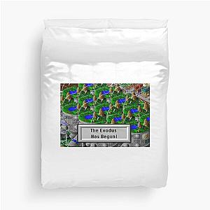 Simcity 2000 - Arcology "The Exodus Has Begun" - Maxis City Builder Simulation Retro PC Gamer Design Duvet Cover