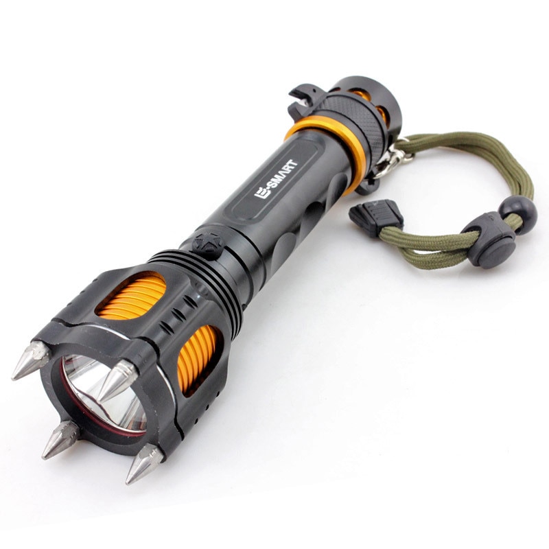 Self defense Flashlight Military T6LED Rechargeable Strong Light Flashlight Emergency Anti riot Equipment L2 Home Outdoor - Self Defence Weapon