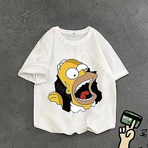 Simpson Family On Sofa Cartoon Print T-shirts