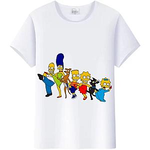 The Simpsons Family Dancing Cartoon Print T-shirt