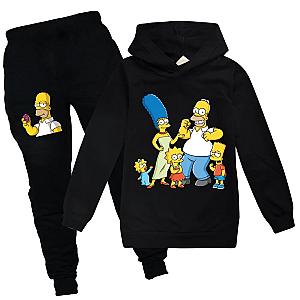 The Simpson Cartoon Family Print Cloth Set Hoodies and Pants