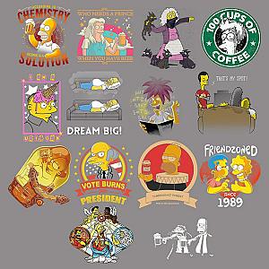 Cartoon Simpsons Iron on Transfer Patches for Clothing