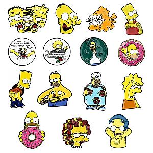 The Simpsons Cartoon Enamel Pins Cute Brooch Lapel Badges