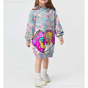 Simpsons Cartoon Print Hooded Sweater Dress