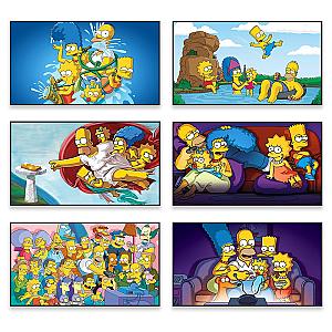 The Simpsons Movie Cartoon Prints Home Decor Colorful Painting
