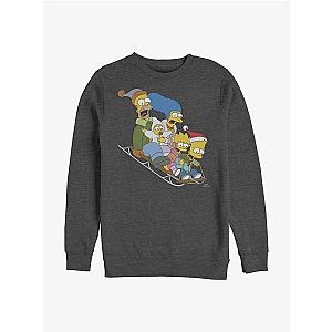 The Simpsons Sweatshirts - The Simpsons Gone Sledding Crew Sweatshirt