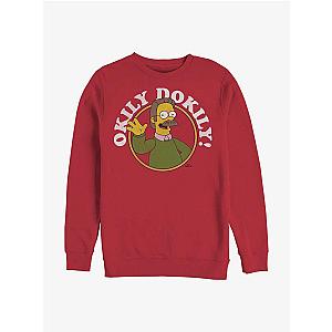 The Simpsons Sweatshirts - The Simpsons Okily Dokily Ned Flanders Dad Crew Sweatshirt