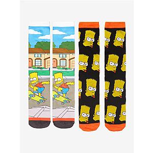 The Simpsons Socks - The Simpsons Bart Crew Socks 2 Pair