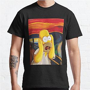 The Simpsons T-Shirts – The Scream Character Spell Out Grey Blue Tee Vintage Photograp Classic T-Shirt