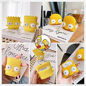 The Simpsons Airpod Cases - Anime Simpson Silicone Earphone Case With Hook For Apple AirPods 1 2 3 Pro