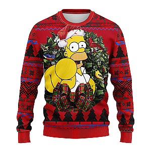 Homer Simpson Ugly Christmas Sweater Thanksgiving Gift for Fans